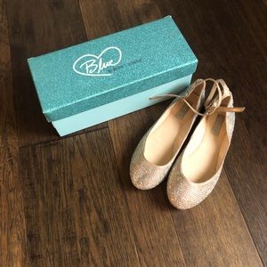 Betsy Johnson Nude Rhinestone Flat